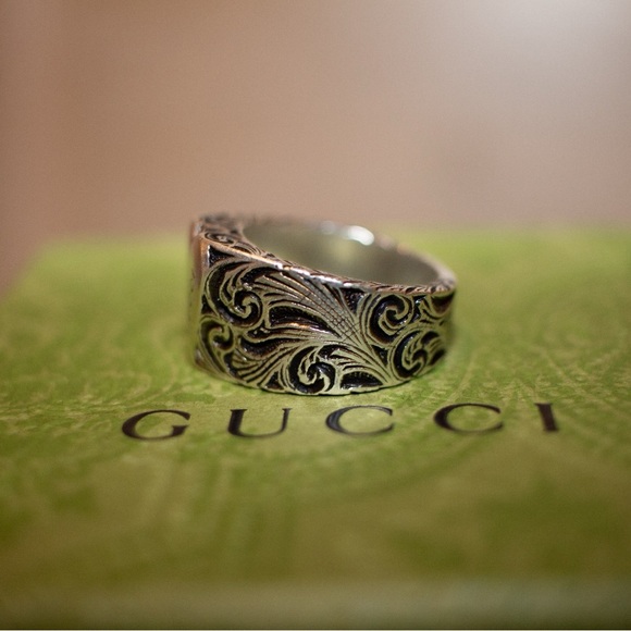 SOLD ! Authentic Gucci Sterling Silver Heart Ring US 7.5 - Picture 7 of 7